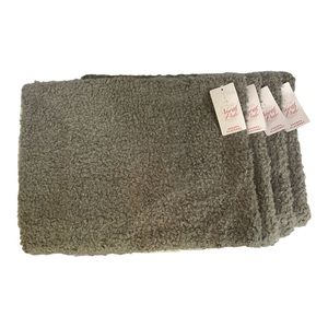 North Pole Trading Company Set of 4 Gray Cozy Faux Fur Sherpa Placemats